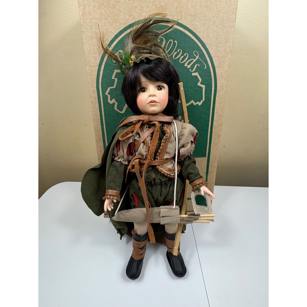 Robin Woods "Robin Hood" Porcelain‎ Collector Doll w/ Tag USA Made